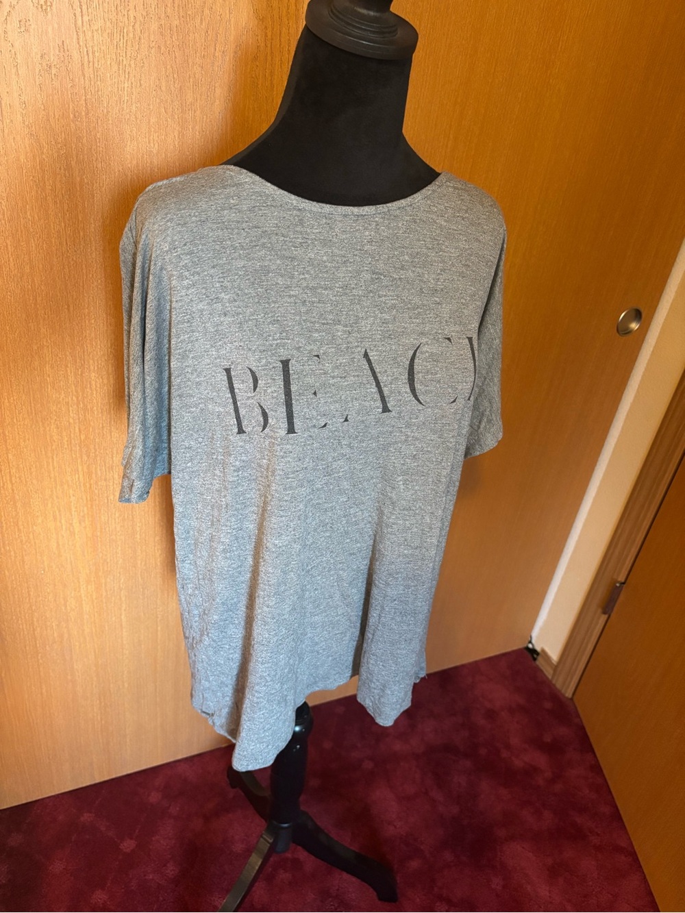 Madewell Heather Gray Tee with Logo Tag